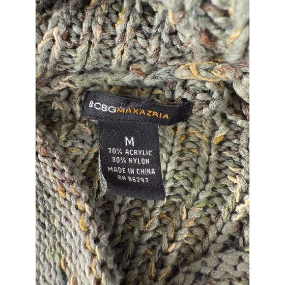 BCBGMaxazria Size M Big Single Button Snap Button Ribbed Knit Cardigan Sweater - Picture 7 of 9